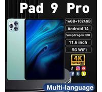 Nouveau Pad 9 Pro 10.1 pouces Android 13 Snapdragon 8gen2 Global 16GB + 1024GB 10000mah 5G double SIM WIFI HD jeux plein écran bureau Vert