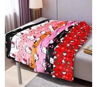 Nouveau Pantalon de Pyjama Hello Kitty 2026 pour Femme, Motif Anime, Pantalon de Pyjama Dessin Animé pour Couple, Vêtements de Nuit Décontractés pour la Maison noir