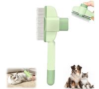 Nouveau peigne pour chat, avec dents métalliques longues et courtes, autonettoyant et anti-puces, pour une élimination optimale des poils de chien et de chat avec bouton de déverrouillage