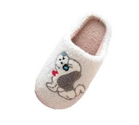 Nouveau Peluche Chien Et Hiver Intérieur Anti Coton Pantoufles Femmes Chaussures Jaune Escarpins, Blanc., 44 EU