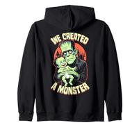 Nouveau père, Premier bébé Monstre Frankenstein d'halloween Sweat à Capuche