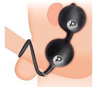 Nouveau plug anal gonflable à double boule d'acier avec pompe, avec anneau pénien, plug anal gode géant réglable, plug anal pour stimulation de l'expansion anale SM sex toy couples