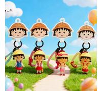 Nouveau porte-clés Chibi Maruko-Chan, série de dessins animés mignons, porte-clés pour sac, porte-clés de voiture, cadeau d'anniversaire pour filles B