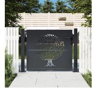 Nouveau Porte de Cour - BMD - Portail de jardin anthracite 105x105cm acier conception d'arbre BELLE - VENTE FLASH8677084