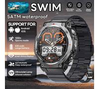 Nouveau Pour Huawei T-Rex 3 Gps Montre Intelligente 525Mah Batterie Bluetooth Appel Lampe De Poche Sport Militaire 3Atm Étanche Smartwatch Hommes.68Black Steel.