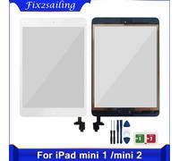 Nouveau pour iPad Mini 1 Mini 2 A1432 A1454 A1455 A1489 A1490 A1491 numériseur d'écran tactile + connecteur de puce IC panneau d'écran tactile flexible Black No Button