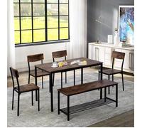 Nouveau Premium feeling table table et chaises Set de 6 cadre en acier en bois style industriel cuisine table à man