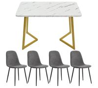 Nouveau Premium sense Dining Group, (Set de 5), table à manger avec 4 chaises ensemble de table de cuisine moderne,