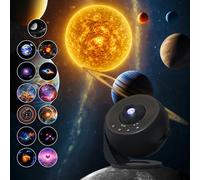 Nouveau projecteur de Galaxie Musicale Bluetooth, livré avec 13 disques de Films Galaxies réalistes, 15 musiques de la Nature, C'est Le Cadeau Le Plus Cool pour Les Enfants et Les Adultes-Noir (Noir)