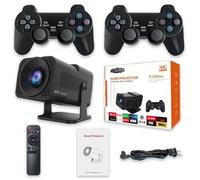 Nouveau projecteur de jeu rétro sans fil, bâton de jeu vidéo HD 4K, projecteur portable avec plus de 10 000 jeux, petit projecteur de film extérieur portable, sortie HDMI, Wi-Fi