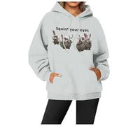 Nouveau pull de rue pour femme avec un design imprimé intéressant, sweat-shirt à manches longues et col rond pour un look décontracté urbain, Gris clair., M