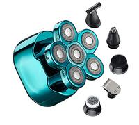 nouveau rasoir 6 têtes | Rasoir à tête facile, lavable, humide et sec | pour le rasage des fesses, des jambes, de la poitrine et au-delà,Blue