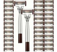Nouveau rasoir manuel à 6 lames marron café pour hommes, lames en acier inoxydable premium, manche ergonomique antidérapant, rasage lisse et de près Acier inoxydable