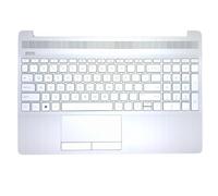 Nouveau remplacement authentique pour HP 15-DW1045NM 15-DW0080NF, 15-DW1044NIA 15-DW0078NR, 15-DW1048NIA 15-DW0082UR Housse supérieure pour ordinateur portable Argent Palmrest avec revêtement