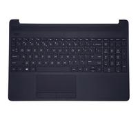 Nouveau remplacement authentique pour HP 15-DW3011NL 15-DW1007NV, 15-DW3012NK 15-DW1008NO, 15-DW3013NT 15-DW1009NY Housse supérieure noire Palmier avec revêtement américain Keyboard and Track ackpad
