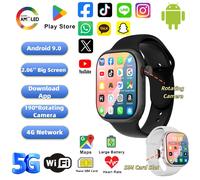 Nouveau S10 MAX montre intelligente 4/5G carte SIM 2.06 ''écran AMOLED GPS WIFI 190 ° Caméra rotative appel vidéo Google Play Android Smartwatch B add power bank
