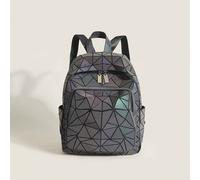 Nouveau sac à dos lumineux géométrique holographique, sac à dos de voyage de grande capacité dégradé, sac à dos casual unisexe minimaliste , change de couleur selon l'intensité de la lumière Taille Un