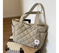 Nouveau sac à épaule pour femmes à grande capacité, matelassé de diamants, avec double poignée. Léger et portable, convient pour les voyages d'été en extérieur. Vendu avec un accessoire pendentif. Géo