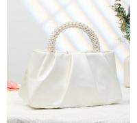 Nouveau sac à main à poignée supérieure mini mode perle, sac bandoulière croisé, pochette de téléphone, cadeau de la Fête des Mères, sac à main de mariage perle UnicolorePolyuréthane