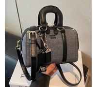 Nouveau sac à main noir à la mode, élégant et stylé, décoré d'accents de lettres, design à double poignée, fermeture éclair, avec bandoulière réglable. Ce sac à main haut de gamme peut contenir des cl