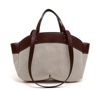 Nouveau sac à main pour femme, sac fourre-tout de grande capacité pour l'automne/l'hiver, couleur café avec un sac de courses blanc minimaliste et décontracté, sac à main mode, sac moyen, sac intérieu