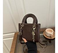 Nouveau sac à main pour femmes, printemps/été, couleur caramel, sac fourre-tout mini rétro mode avec motif crocodile gaufré, forme carrée, fermeture éclair, bandoulière longue et réglable, petit forma