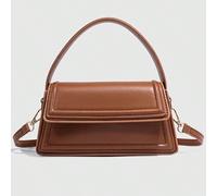 Nouveau sac carré petit pour femme, en matériau PU, avec rabat et fermeture magnétique anti-vol, sac à bandoulière/porté travers mignon et mini tote en couleur marron MulticolorePolyuréthane
