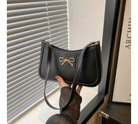 Nouveau sac de portefeuille/maquillage mode décontracté pour femmes en PU unicolore noir/kaki/chameau avec nœud et décoration en métal pour le dessous du bras Polyuréthane