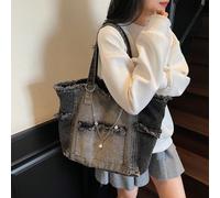Nouveau sac fourre-tout en denim de grande capacité, sac à main polyvalent décontracté, sac de transport sous le bras, sac d'école pour étudiant HalloweenPolyester