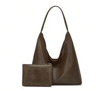 Nouveau sac fourre-tout polyvalent, sac à main vintage simple et grand pour femmes, sac à épaule inspiré du style rétro pour femmes UnicolorePolyuréthane