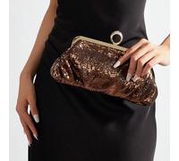 Nouveau sac plissé marron café, sac à bandoulière, tissu plissé pailleté, poignée anneau de strass. Que ce soit pour des événements formels, des galas ou des rendez-vous haut de gamme, associé à une r