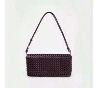 Nouveau sac pour femmes classique tout-aller en rouge vin tressé, sac à main simple pour femmes, sac tressé haut de gamme, sac messenger à ouverture rabattable, accessoire de voyage essentiel pour les