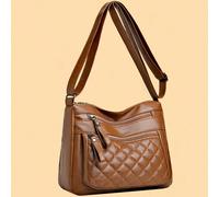 Nouveau sac tout-en-un d'ambiance pour femmes d'âge moyen, sac de mère, sac souple multicouche, sac de belle-mère, sac à dos oblique GéométriquePolyuréthane