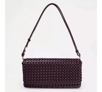 Nouveau sac tressé pour femmes, rouge vin, classique et tout-aller. Sac à main simple pour femmes, sac tressé haut de gamme, sac besace à ouverture rabattable. Essentiel de voyage pour les vacances, a
