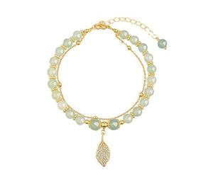 Nouveau sens avancé chinois de la branche d'or jade chaîne de vent chinois perles femelles et corde de jade pour envoyer bracelet petite seconde montre, taille unique, Verre, Pas de gemme