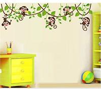 *** NOUVEAU *** Singes heureux Chambre de bébé Belle décoration de chambre. Papiers peints art déco. Salon Autocollant Accueil Décoration murale Décoration Décalcomanies
