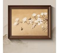 Nouveau Style Chinois Cache Tableau Électrique à Levage Hydraulique Mur Decoratif, Cache Fusible Decoratif Peinture de Design de Maison(70x50 cm/27.6x19.7 in)