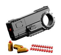 Nouveau Style Jouet Anti Stress Pistolets à Balles Souples +20 Soft Bullet,CréAtif Anti Stress Jouet EDC Mini a Transporter,Jouet Anti-Stress MatéRiau en Alliage Multifonction a La Mode (Noir)