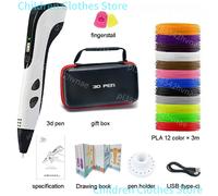 Nouveau stylo 3D pour enfants stylo d'impression 3D stylos de bricolage cadeau de noël d'anniversaire d'enfant créatif puissance de Filament PLA étui de voyage USB