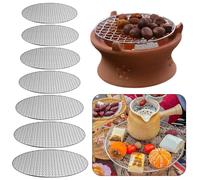 Nouveau Supports de gril en acier inoxydable, filet rond réutilisable pour Barbecue, grille rôtie antiadhésive 40 cm