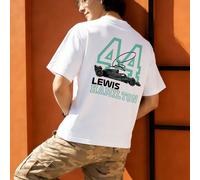 Nouveau t-shirt 2026 avec le motif graphique recto-verso vert citron classique de Lewis Hamilton, style rétro racing, 100 % coton, pour homme. Ce t-shirt polyvalent peut se porter sous un autre vêteme