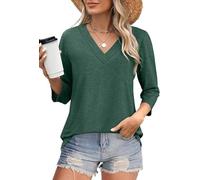 Nouveau T-shirt à sept bracelets pour femmes couleur décontractée col en V pur, 7 #, S