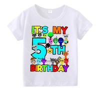 Nouveau T-shirt de dessin animé Sprunkis « C'est mon anniversaire » numéros 1-9 pour garçons et filles, vêtements d'été Kawaii, hauts à manches courtes, cadeaux mignons sur le thème de l'anime JZHZ265