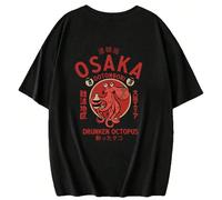 Nouveau t-shirt d'été à la mode avec imprimé poulpe ivre, col rond, manches courtes. Top polyvalent et élégant pour femmes, couleur noire L,M,S,XL,XS,XXLHalloweenPolyester
