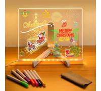 Nouveau Tableau De Notes Led Avec Couleurs，Tableau à Message Led Avec 7 Couleurs De Stylo/Support，Tableau De Dessin Illuminé Led Pour Le Bureau, L'école Et La Maison (20 * 20cm)