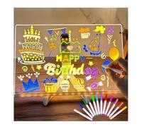 Nouveau Tableau de Notes LED Multicolore - Tableau à Message LED avec Stylos 7/12 Couleurs et Support, Tableau de Dessin Illuminé LED pour Bureau, École et Maison