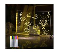 Nouveau Tableau de Notes LED Multicolore - Tableau à Message LED avec Stylos 7/12 Couleurs et Support, Tableau de Dessin Illuminé LED pour Bureau, École et Maison (Style 3, 20 * 30cm)