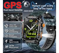 Nouveau Tank T-Rex3 Gps Intégré Hommes Montre Intelligente 2.01 Pouces Écran Hd 540Mah Batterie 5Atm Étanche Bluetooth Appel Sport Smartwatch.Blue Camouflage.Built In Gps System