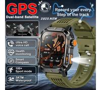 Nouveau Tank T-Rex3 Gps Intégré Hommes Montre Intelligente 2.01 Pouces Écran Hd 540Mah Batterie 5Atm Étanche Bluetooth Appel Sport Smartwatch.Green.Built In Gps System