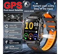 Nouveau Tank T-Rex3 Gps Intégré Hommes Montre Intelligente 2.01 Pouces Écran Hd 540Mah Batterie 5Atm Étanche Bluetooth Appel Sport Smartwatch.Black Orange.Built In Gps System
